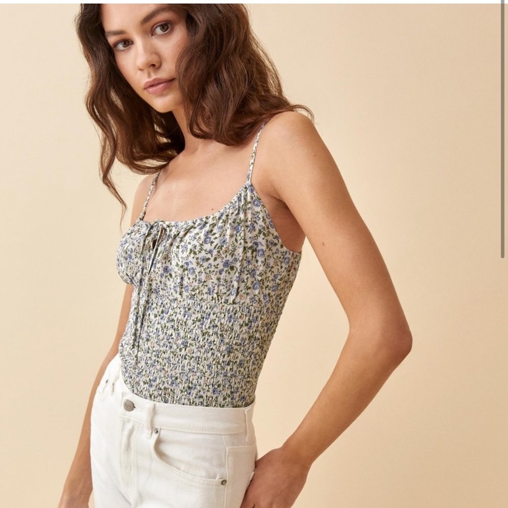 *NWT* REFORMATION - Carine Floral Smocked Cami Top (M)